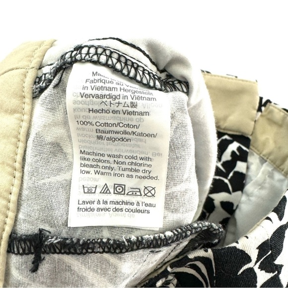 J. Crew Women’s Sz 2 Black & White Floral Cotton Casual 5" Chino Shorts Casual - Picture 6 of 11